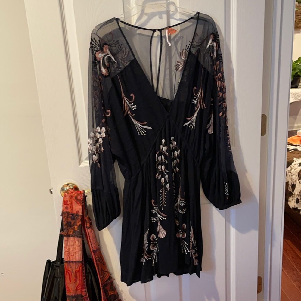FREE PEOPLE mesh black dress